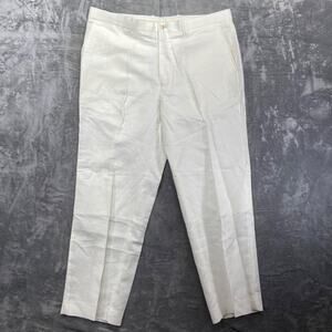 Perry Ellis Men's Dress Pants 38x30 White Linen Blend